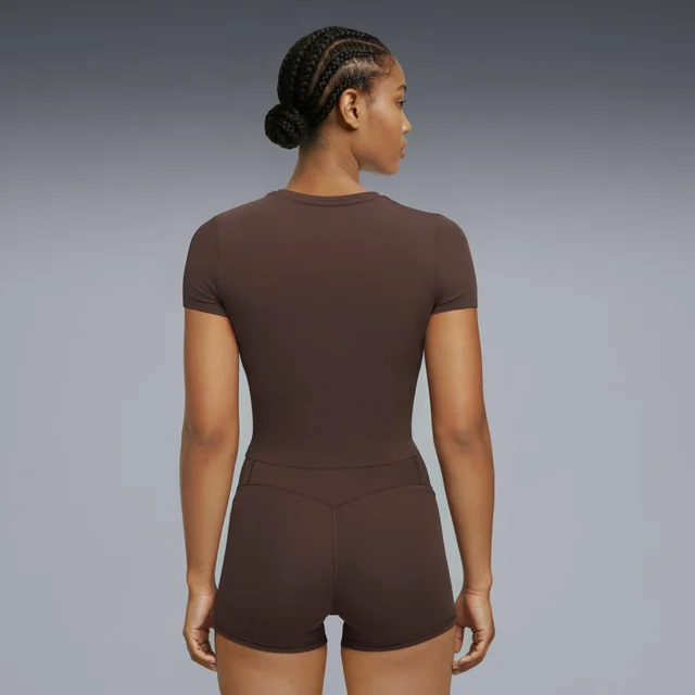 SHAPELUXE SS CROP TEE - brown