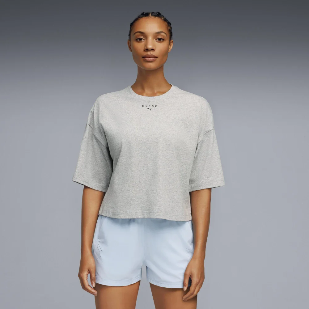 WOMEN'S CROPPED LIFESTYLE TEE - grey - L Image 1