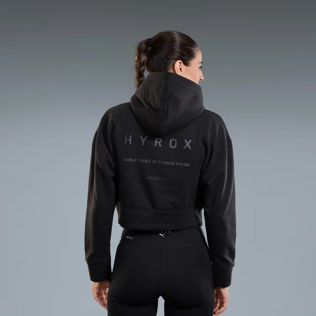 WORLD CROPPED HOODIE WOMEN'S - black