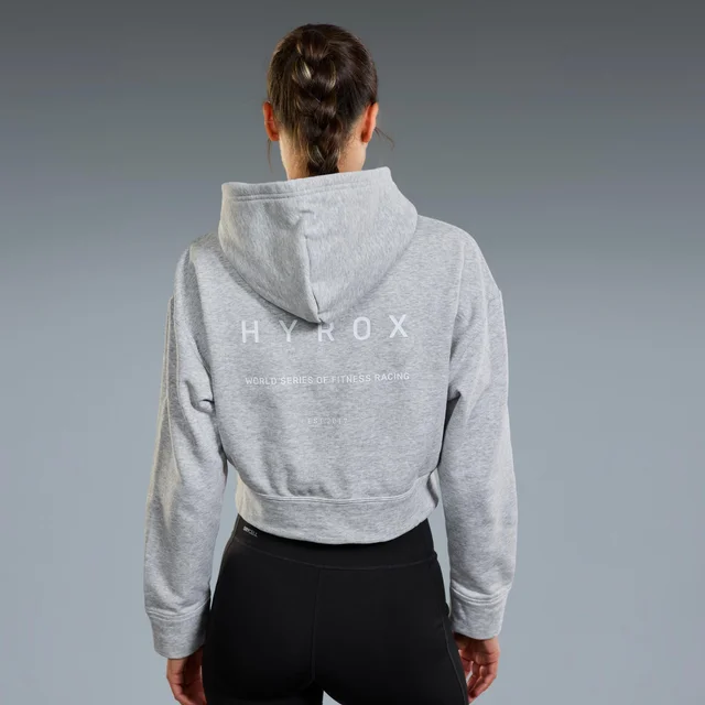 WORLD CROPPED HOODIE WOMEN'S - grey
