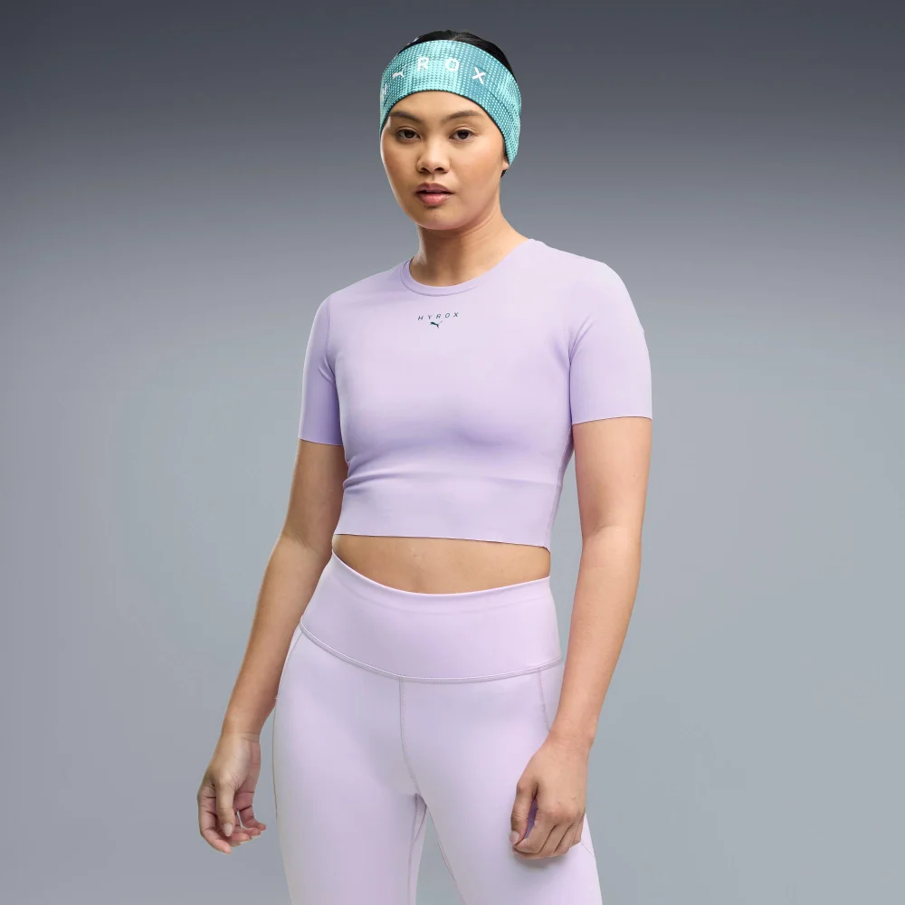 WOMEN'S PWRMODE CROP TEE - purple - XXS Image 1