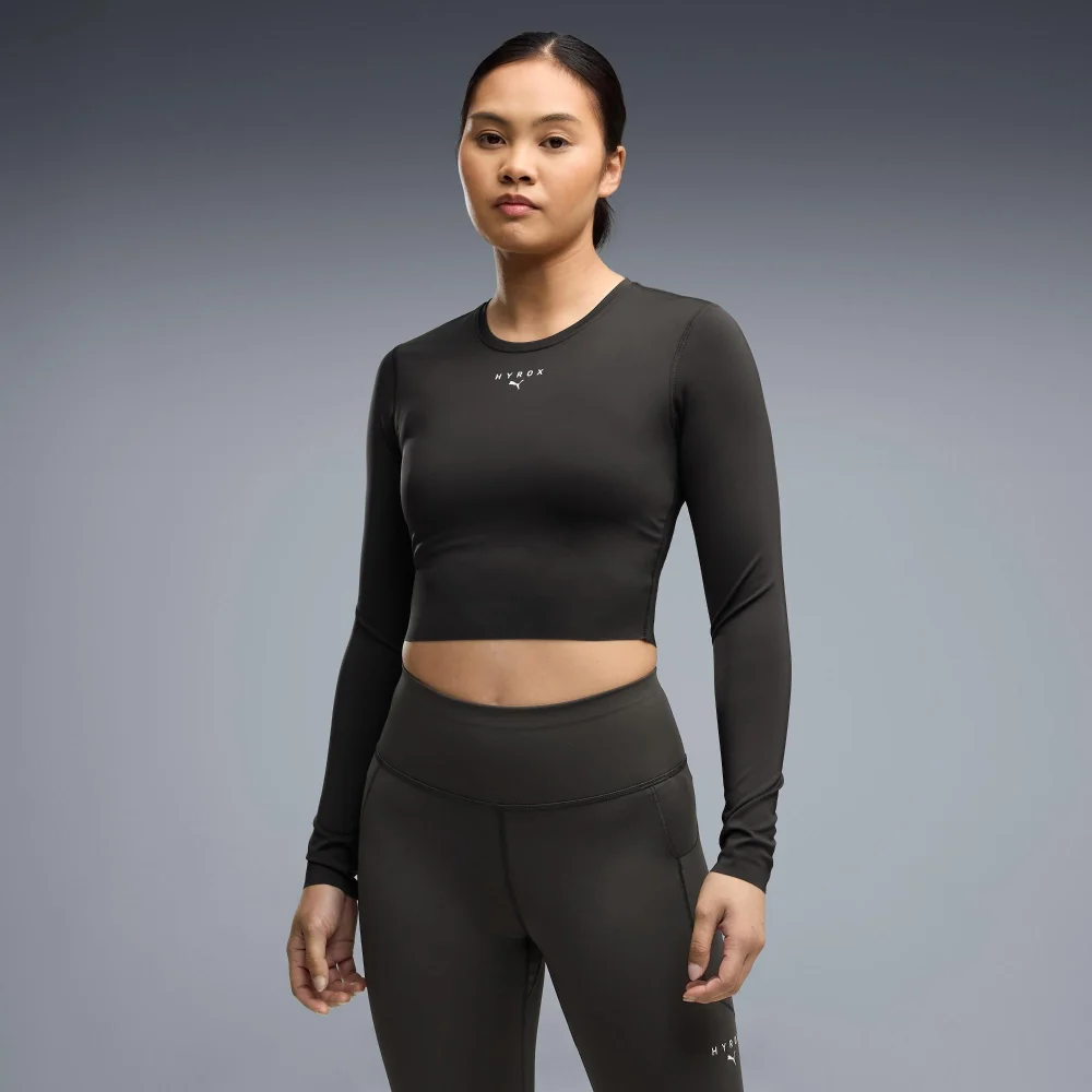 WOMEN'S PWRMODE CROPPED LS - black - XXS Image 1