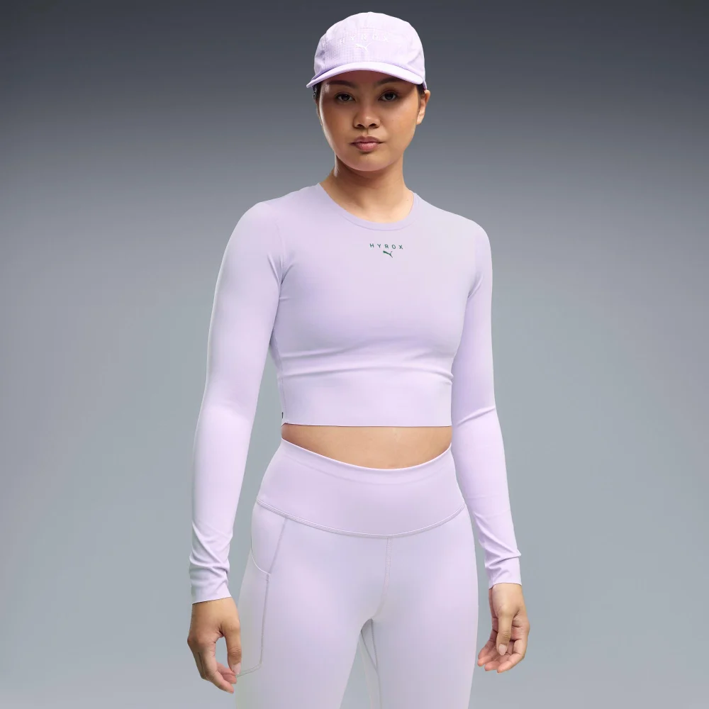 WOMEN'S PWRMODE CROPPED LS - purple - XXS Image 1