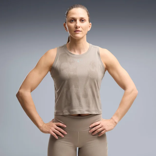 WOMEN'S CLOUDSPUN THERMOADAPT CROP TANK - grey