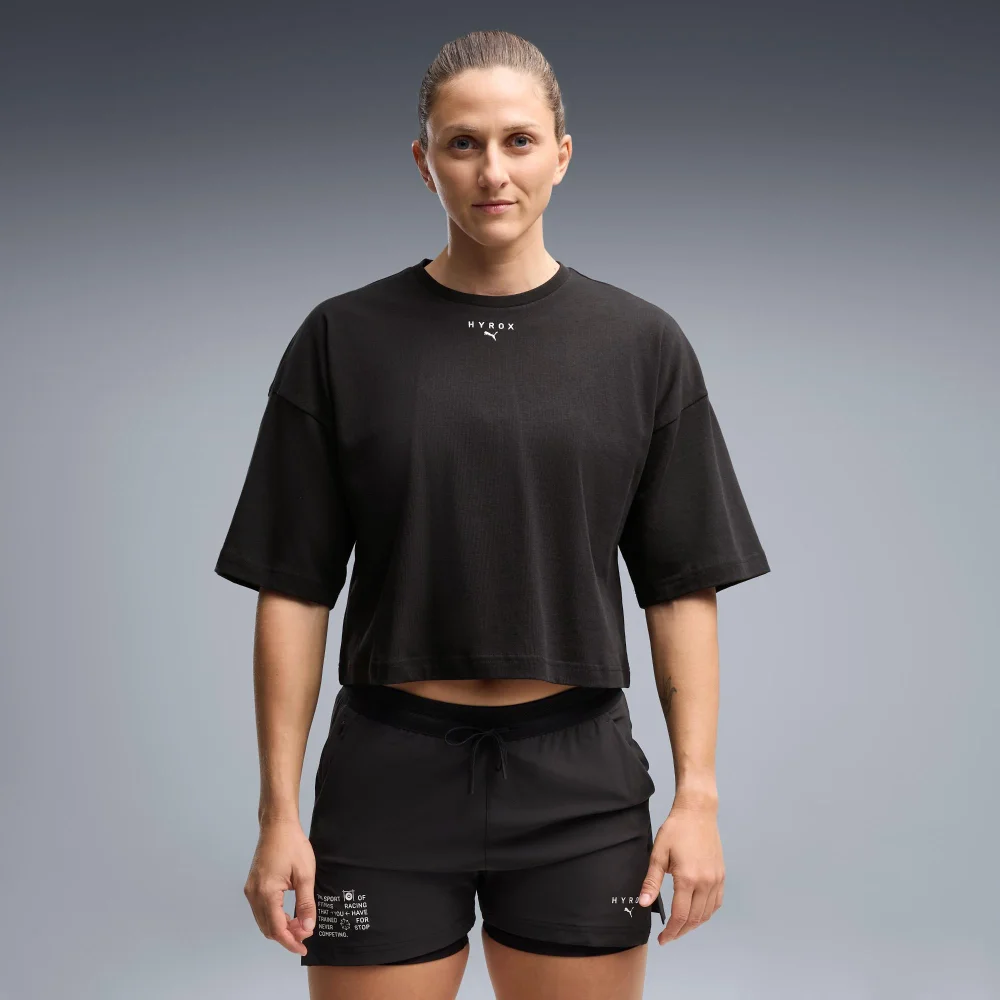 WOMEN'S CROPPED LIFESTYLE TEE - black - XXS Image 1
