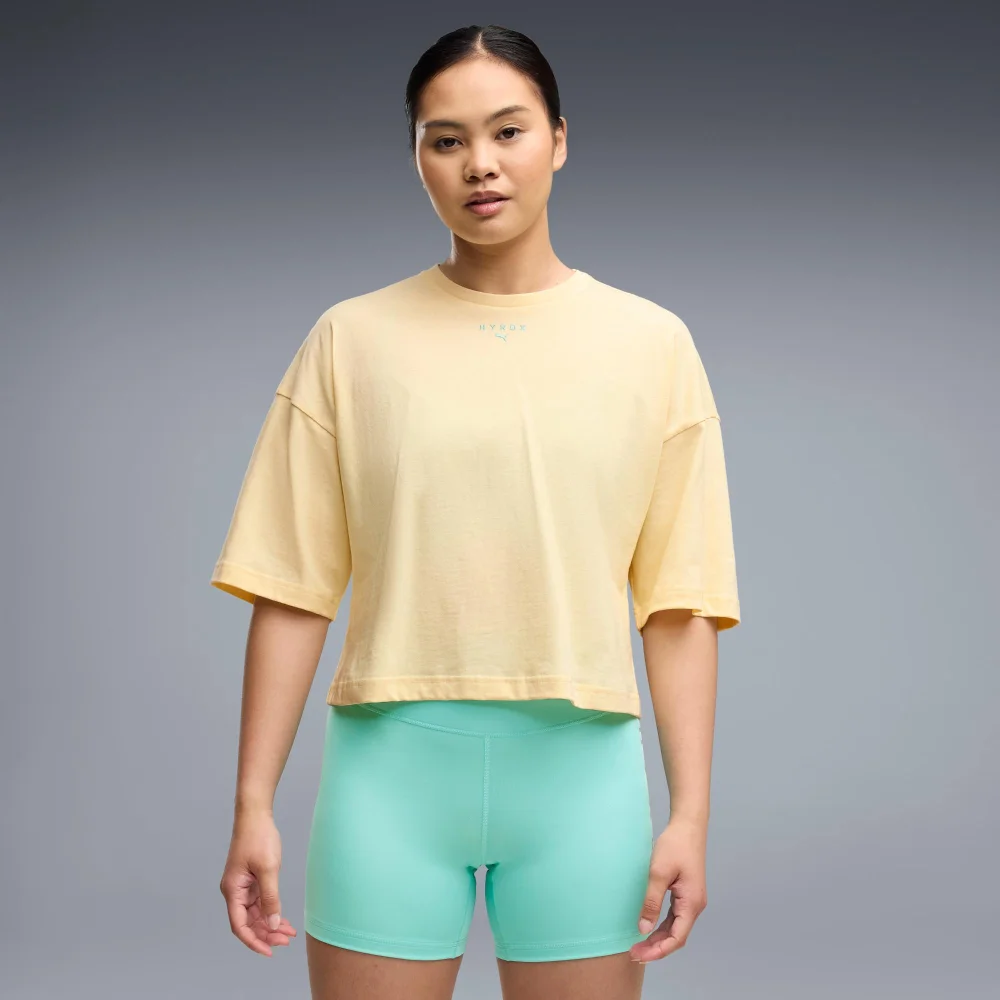 WOMEN'S CROPPED LIFESTYLE TEE - cream - XXS Image 1