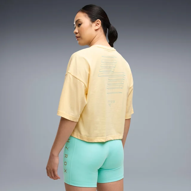 WOMEN'S CROPPED LIFESTYLE TEE - cream